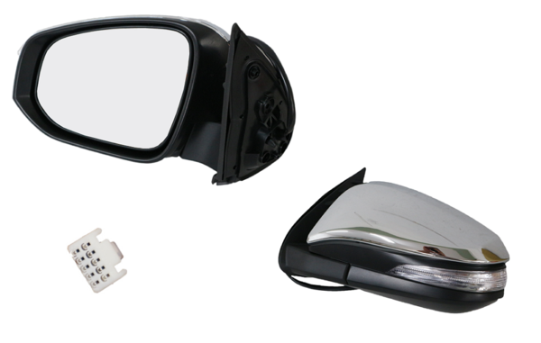 NEW LEFT SIDE DOOR MIRROR FOR TOYOTA HILUX 07/2015-ON WITH LIGHT 7-PIN CHROME