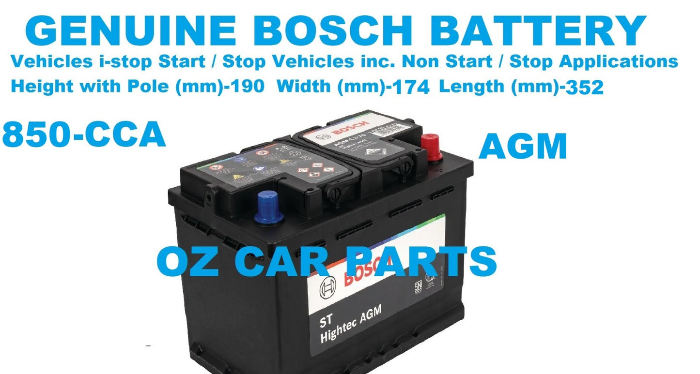 GENUINE BOSCH BATTERY FOR Start-Stop technology i-stop 850-CCA AGM-BATTERY