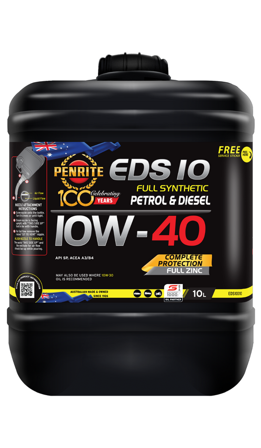 10-Litre - ENGINE OIL *PENRITE* EDS10010 EDS 10 (FULL SYNTHETIC) SAE 10W-40