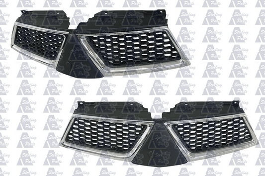 NEW FRONT GRILLE FOR MITSUBISHI TRITON  MN  09/2009 ~ 12/2014 CHROME/BLACK
