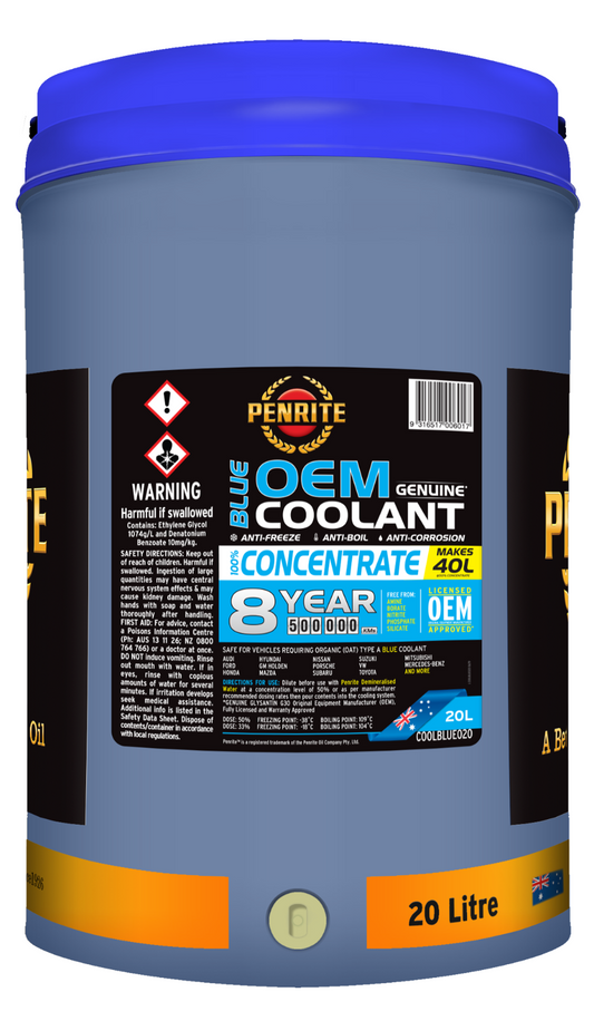 20L BLUE OEM COOLANT CONCENTRATE BLUE Anti-Freeze FOR PENRITE COOLBLUE020