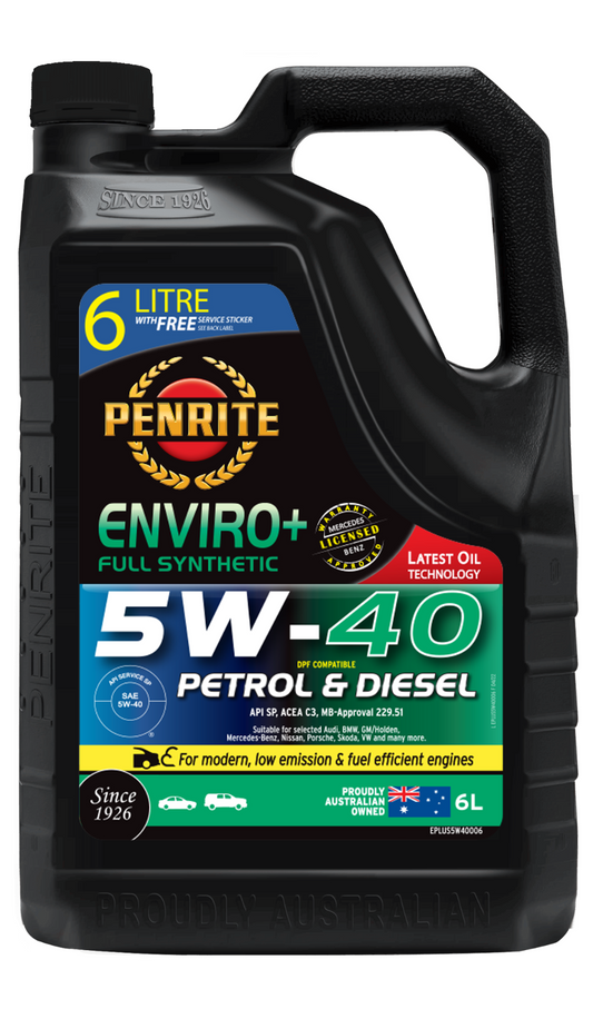 6-Litre Engine Oil *PENRITE* EPLUS5W40006  ENVIRO+ 5W-40 (FULL SYN.)