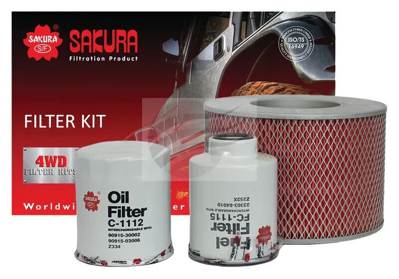 SERVICE FILTER KIT OIL AIR FUEL FOR TOYOTA HILUX SURF LANDCRUISER KZN185