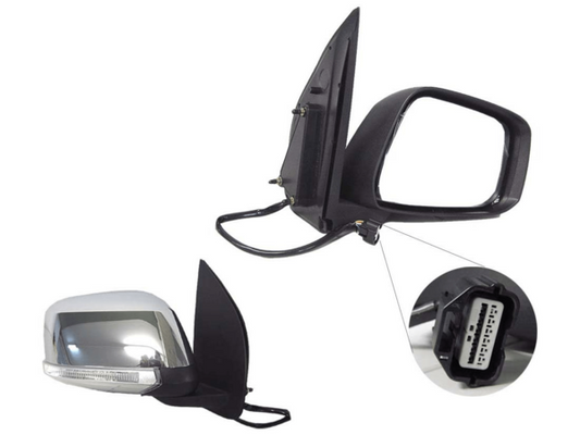 NEW DRIVER SIDE DOOR MIRROR FOR NISSAN NAVARA D40 12/2005-04/2015 CHROME