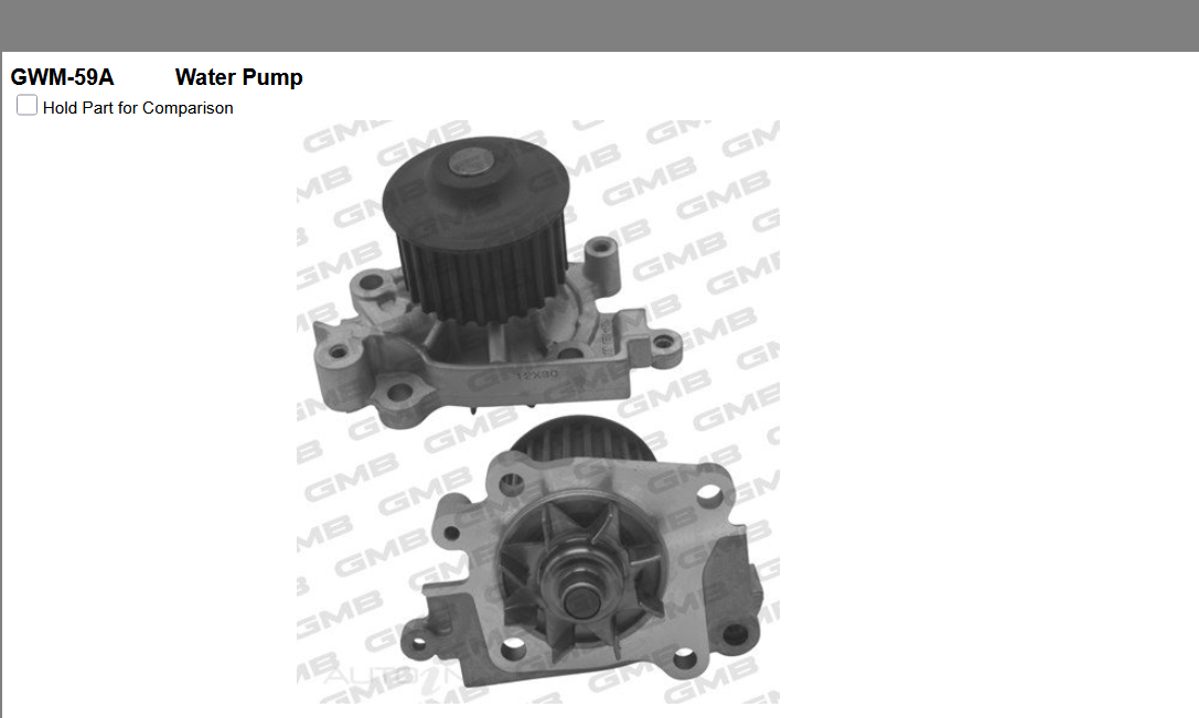 GENUINE GMB WATER PUMP+GASKET+SILICONE FOR Mitsubishi Lancer 2.0L CS6A (CS6A)
