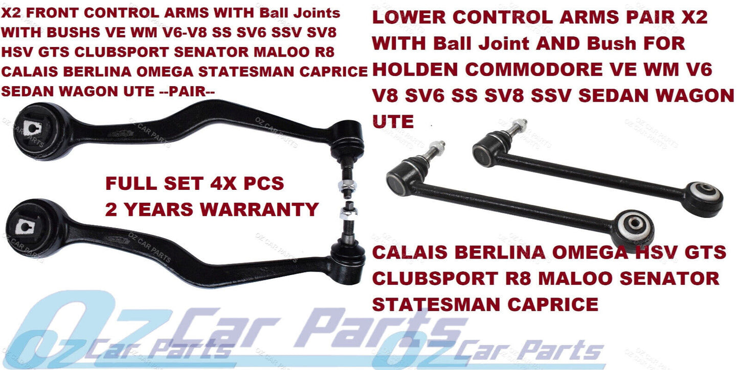 Front Control Arm SET KIT Ball Joints Bush For Holden Commodore VE WM ALL MODEL