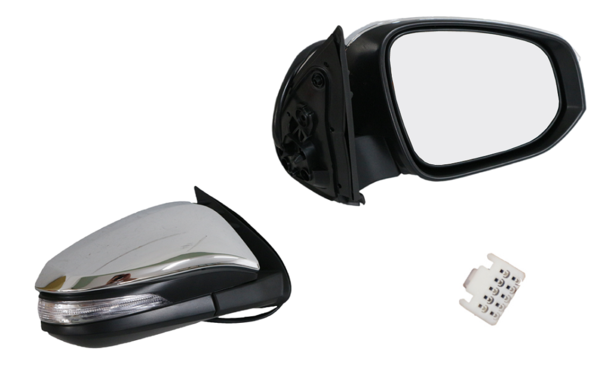 NEW RIGHT SIDE DOOR MIRROR FOR TOYOTA HILUX 07/2015-ON WITH LIGHT 7-PIN CHROME