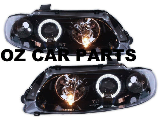 Monaro ANGEL EYE Halo Black Altezza Headlights HOLDEN COMMODORE VT SS EXECUTIVE