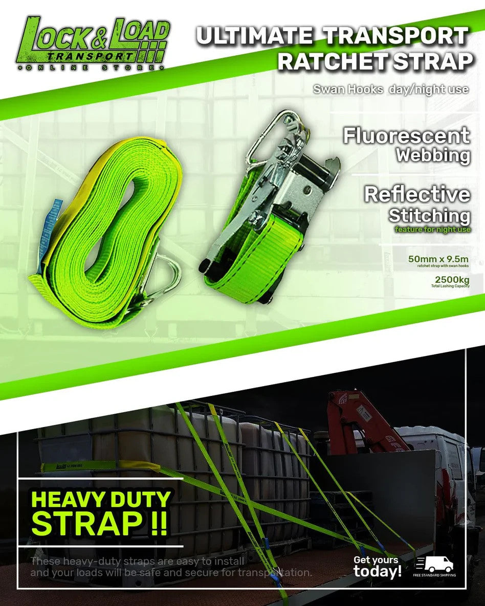 X1 SET NEW Ratchet Tie Down Strap EXTRA HEAVY DUTY