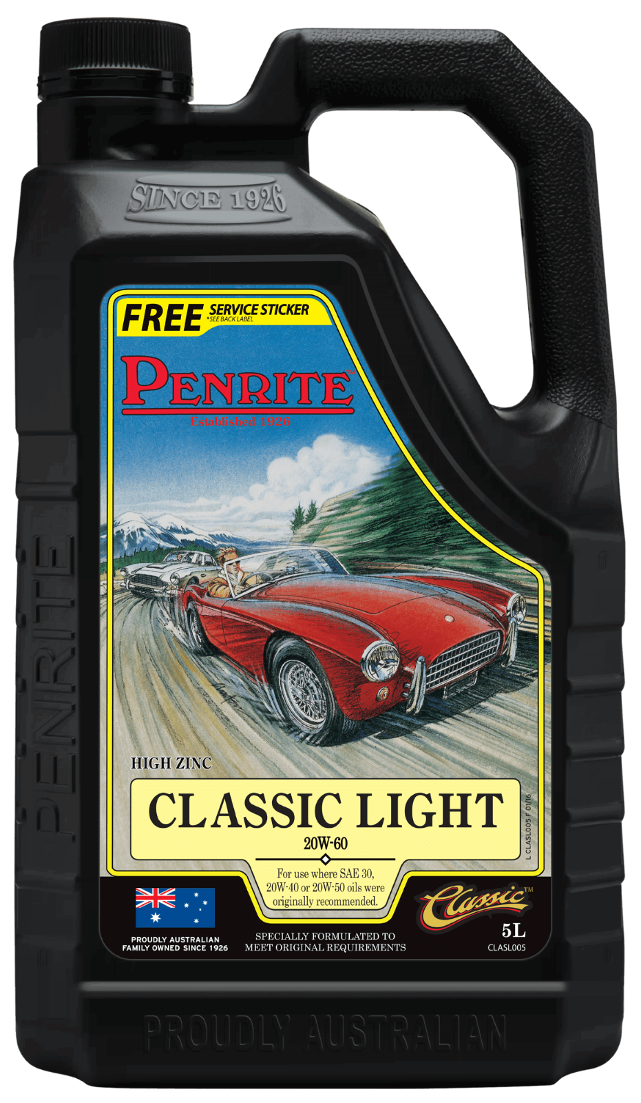 5-Litre- ENGINE OIL PENRITE CLASL005  CLASSIC LIGHT 20W-60 (Mineral)