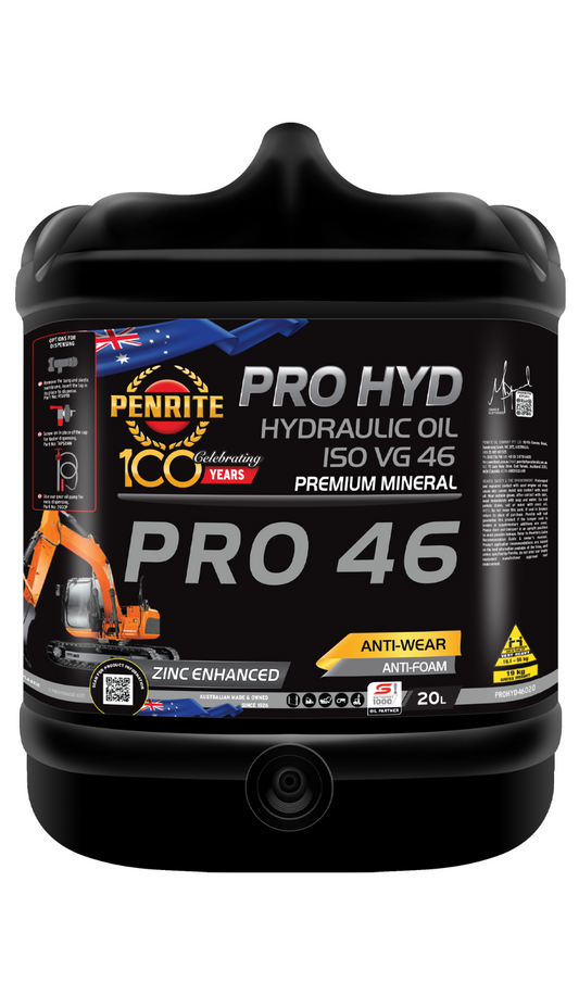 20-Litre *PENRITE* PROHYD46020  PRO HYDRAULIC 46 (Mineral) OIL
