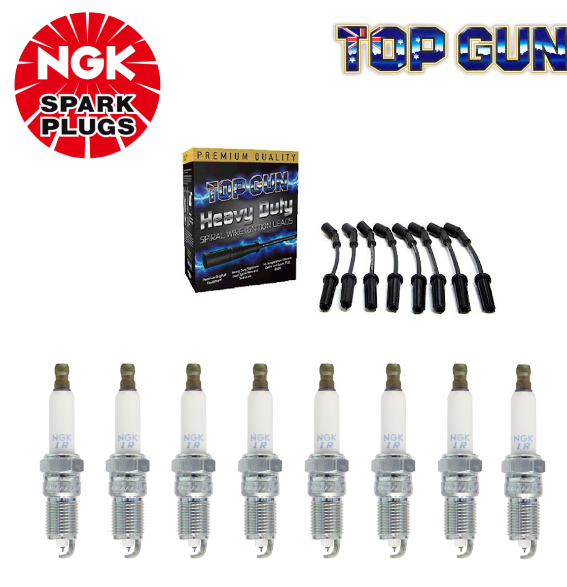 NEW IGNITION LEAD & NGK SPARK PLUG SET for HSV Maloo R8 Gen-F VF 6.2L V8 (LS3)