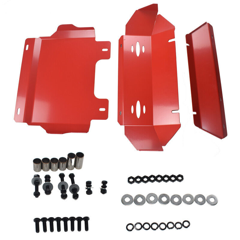 3 Pcs Bash Plate Set Sump Guard For Toyota Hilux N80 SR SR5 2015-2021 Revo RED