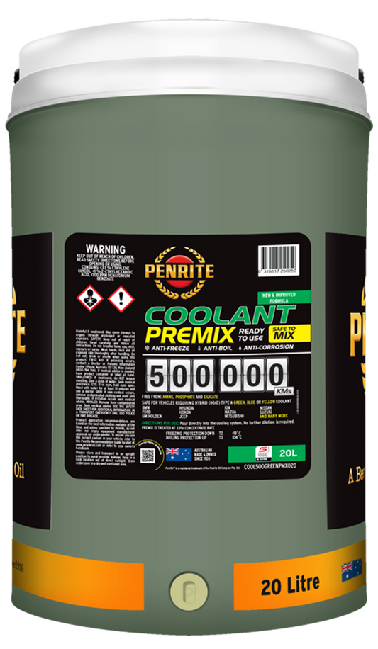 20-LITRE Engine Radiator Coolant Anti-Freeze PENRITE 500,000 KM GREEN PREMIX