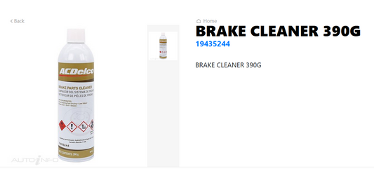 GENUINE ACDELCO BRAKE CLEANER FOR ALL CAR AND TRUCK MODELS 390G