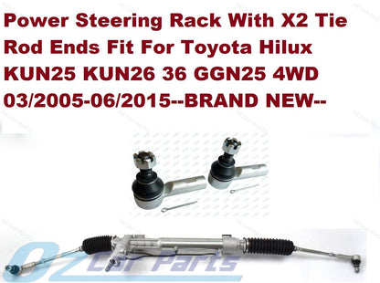 Power Steering Rack + Tie Rod End for Toyota Hilux KUN26 GGN25 4WD 2005 - 2015