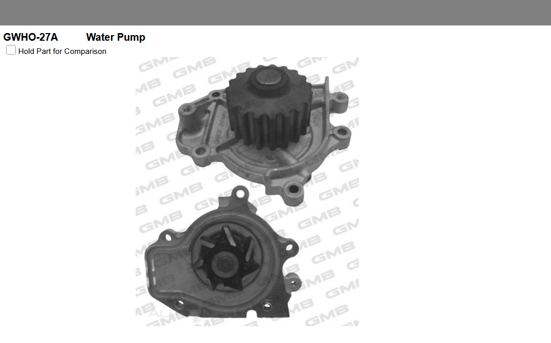 GENUINE GMB WATER PUMP+GASKET+SILICONE FOR Honda Integra 1.8L DC4,DC2 (DC2)