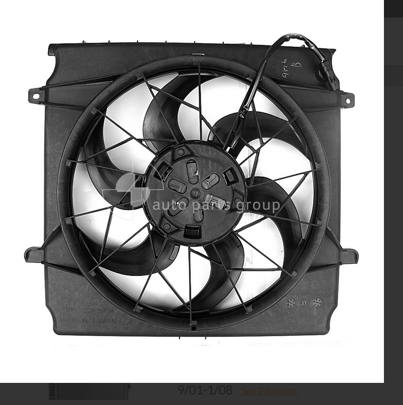 NEW RADIATOR ENGINE FAN FOR Jeep Cherokee KJ 9/2001-10/2004 2.4L 4W 4CYL & 3.7L