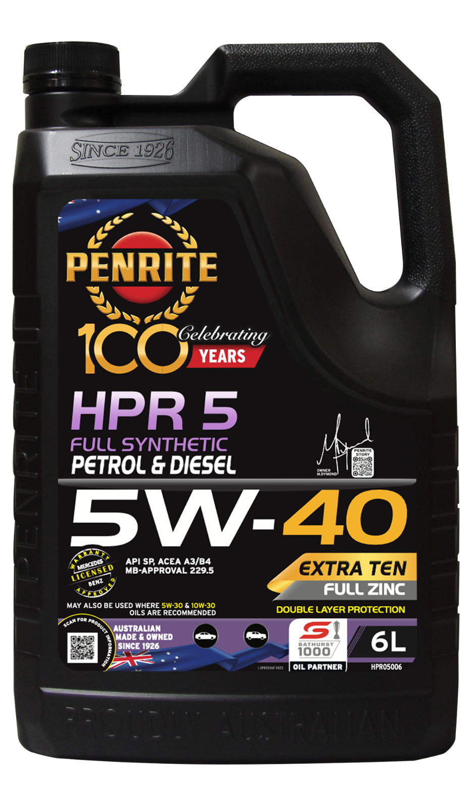 6-Litre-HPR 5 5W-40 (Full Synthetic) ENGINE OIL *PENRITE* HPR05006