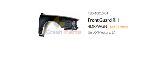 NEW RIGHT FRONT GUARD FENDER FOR TOYOTA CAMRY 11/1992-7/1997