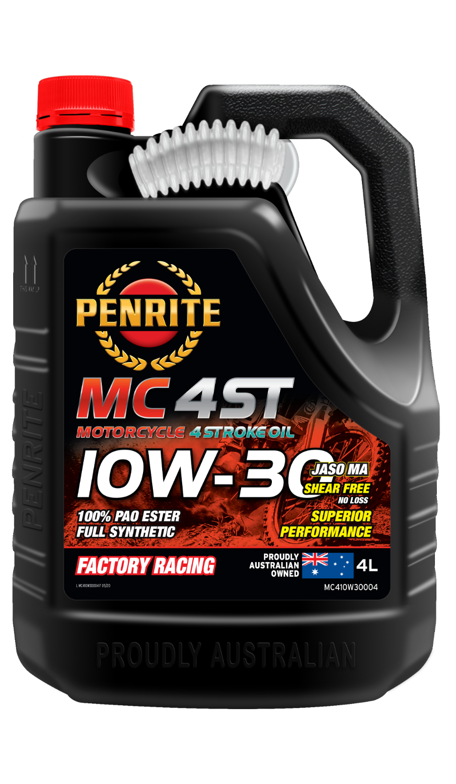 4-Litre-PENRITE 4 Stroke Motorcycle Engine Oil MC410W30004 MC-4ST 10W-30