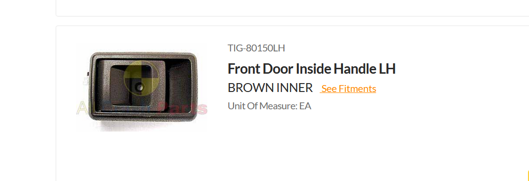 NEW LEFT FRONT INNER DOOR HANDLE BROWN FOR TOYOTA LANDCRUISER 11/1984-1/1990