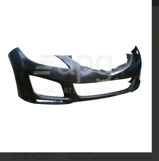 GENUINE FRONT BUMPER BAR FOR MAZDA-6 08-3/10 5DR LUX SPORTS W/SENS W/FOG-W/WASHE