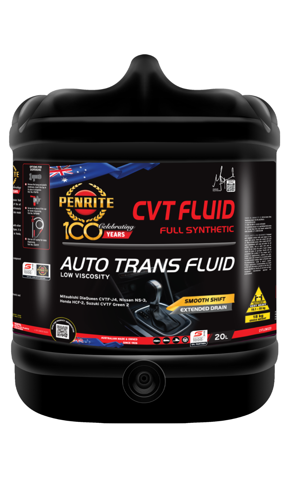 20-Litre Auto Transmission OIL PENRITE CVTLOW020 CVT FLUID LOW VISCOSITY (Full S