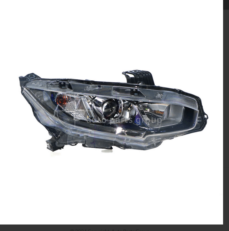 GENUINE RIGHT HEADLIGHT FOR HONDA CIVIC 1/2018-1/2020 PROJECTOR MANUAL ADJUST