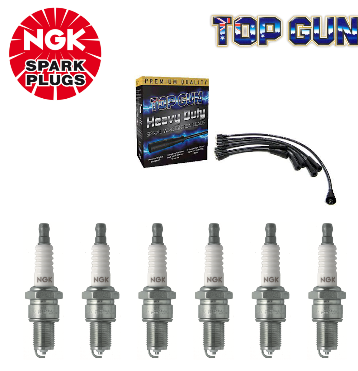 NEW IGNITION LEAD & NGK SPARK PLUG SET for Toyota Landcruiser FJ62 4.0L (3F)
