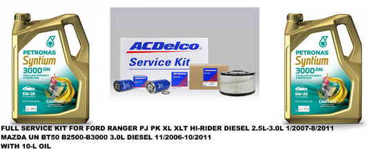 FULL SERVICE KIT WITH OIL FOR MAZDA UN BT50 B2500-B3000 3.0L DIESEL 11/06-10/11
