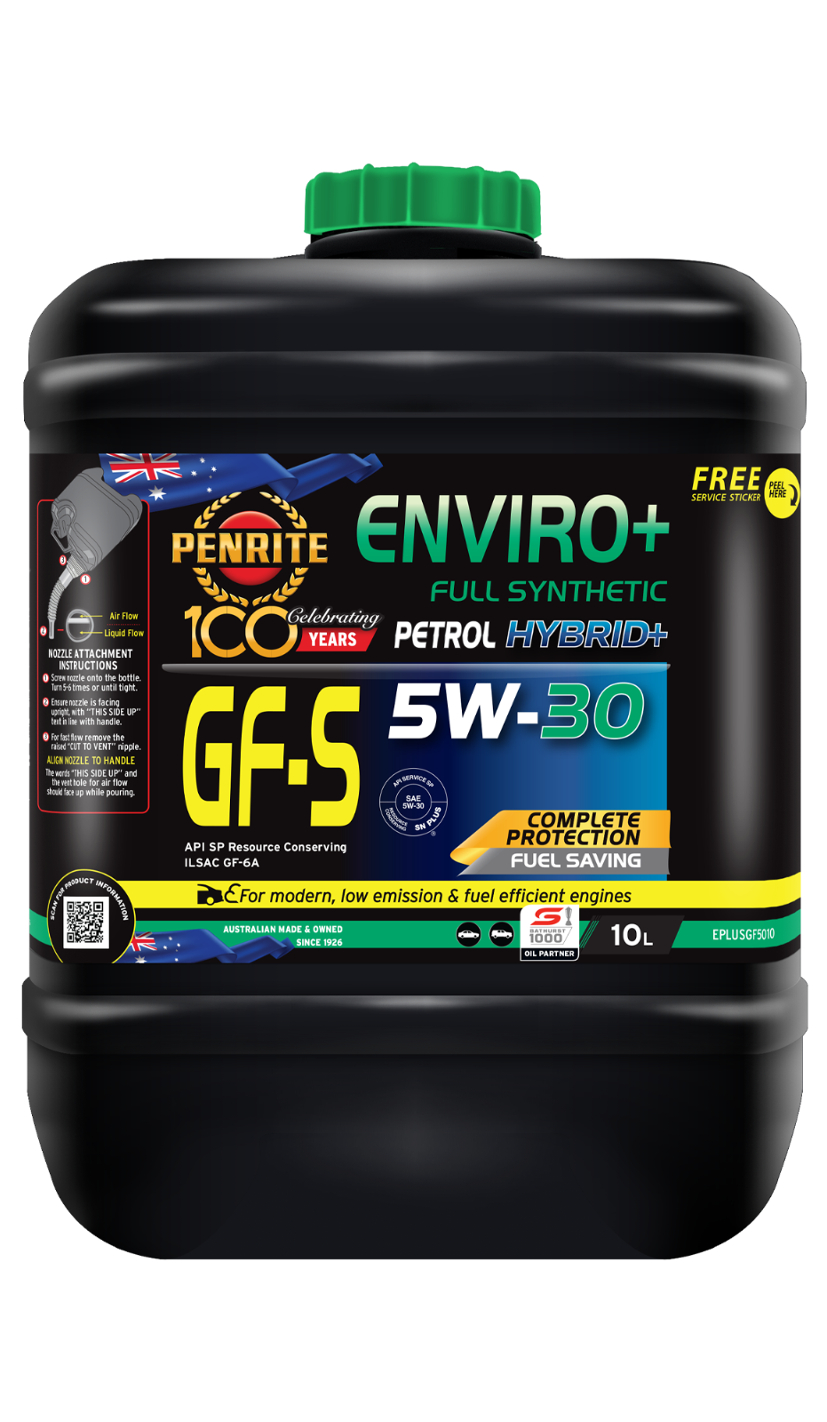 10-Litre ENGINE OIL *PENRITE* EPLUSGF5010 ENVIRO+ GF-S 5W-30 (Full Synthetic)