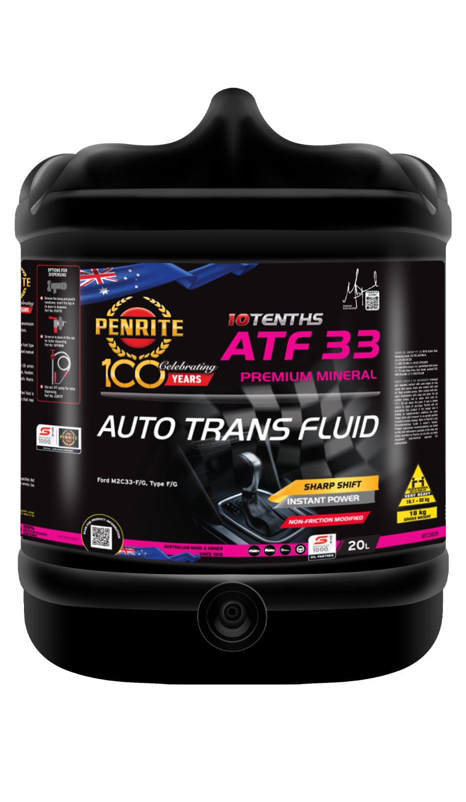 20-Litre-Automatic Transmission Oil PENRITE ATF33020  ATF 33 TYPE F (Mineral)