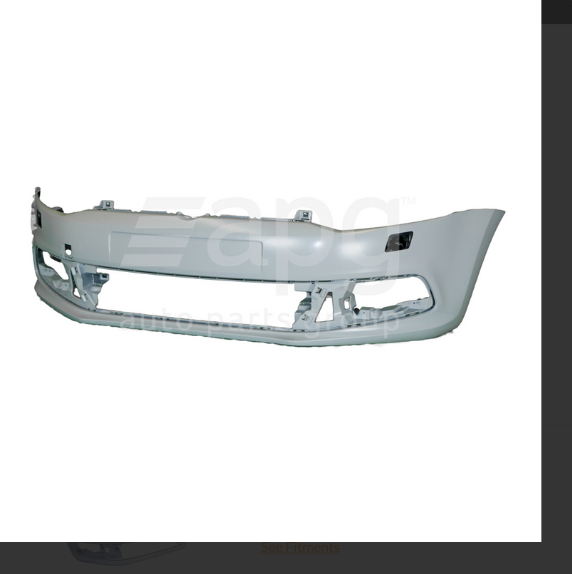 GENUINE FRONT BUMPER BAR FOR VOLKSWAGEN POLO 5/2010-7/2014 GTI W/HEADLAMP WASHER