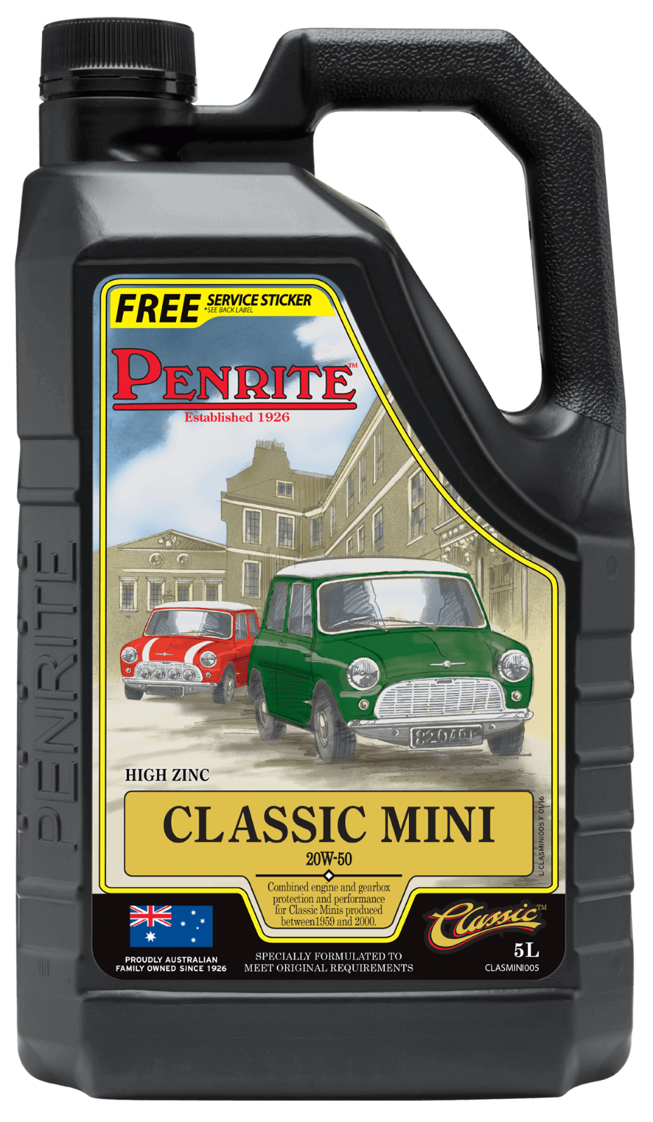 5-Litre- ENGINE OIL PENRITE CLASMINI005  CLASSIC MINI 20W-50 (Mineral)