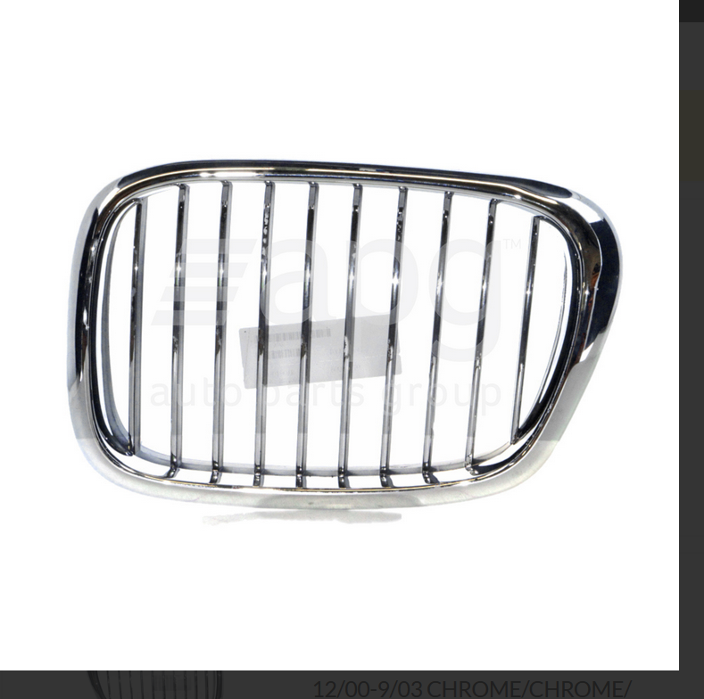 NEW LEFT FRONT GRILLE FOR BMW E39 SEDAN 12/2000-9/2003 CHROME-BLACK