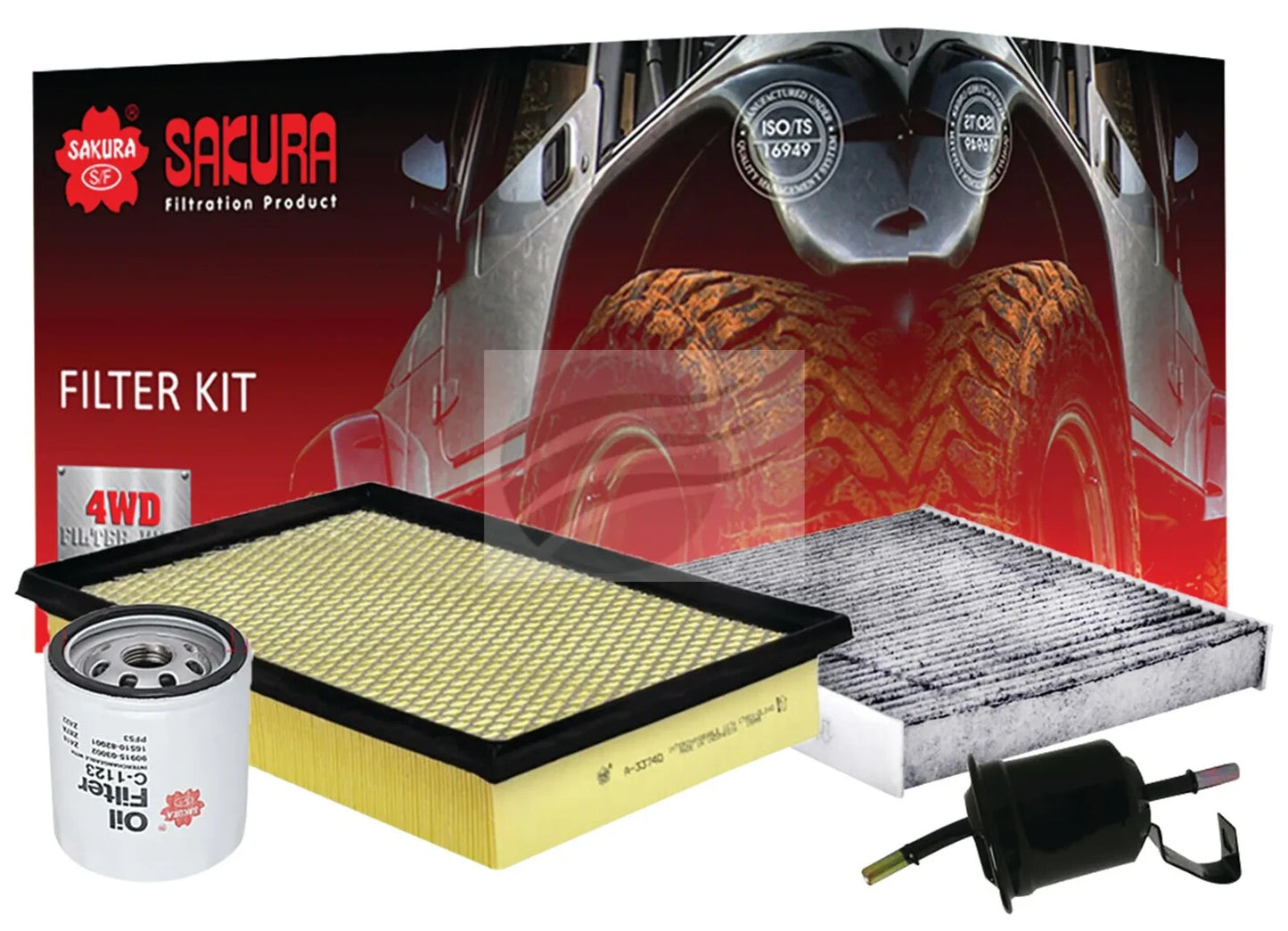 SERVICE FILTER KIT OIL AIR FUEL CABIN FOR TOYOTA HILUX WORKMATE TGN121R