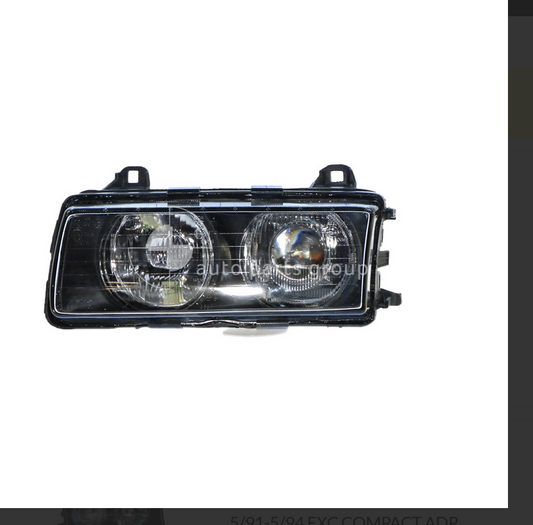 NEW PASSENGER LEFT HEADLIGHT LAMP FOR BMW 3 Series E36 5/1991-5/1994 HALOGEN