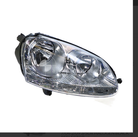 NEW RIGHT HEADLIGHT LAMP FOR Volkswagen Golf MK-5 7/04-2/09 3/5DR HALOGEN CHROME