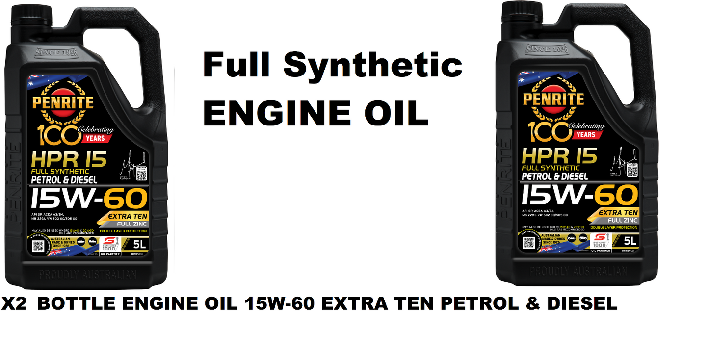 X2 BOTTLE ENGINE OIL FOR 15W-60 EXTRA TEN HPR 15 PETROL & DIESEL Full Synthetic