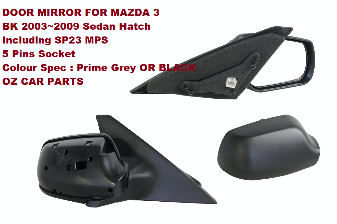 RIGHT HAND DRIVERS SIDE ELECTRIC DOOR MIRROR FOR FOR MAZDA 3 BK 2003-2009 5 PIN