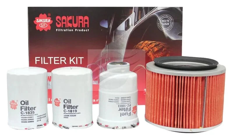 SERVICE FILTER KIT OIL AIR FUEL FOR NISSAN PATROL GU Y61 TD42T 4.2L
