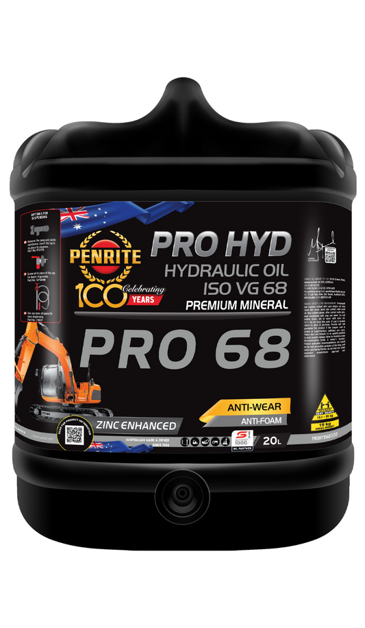 20-Litre *PENRITE* PROHYD68020 PRO HYDRAULIC 68 (Mineral) OIL ISO-68