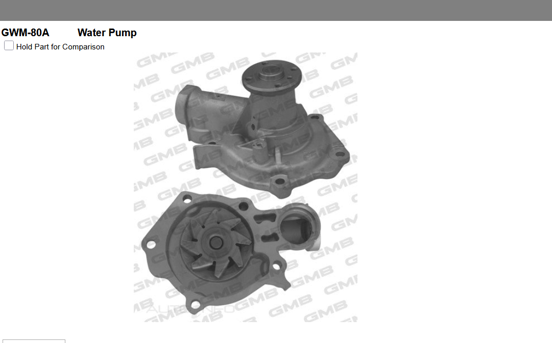 GENUINE GMB WATER PUMP+GASKET+SILICONE FOR Holden Rodeo 3.0 RA TD (TFR77