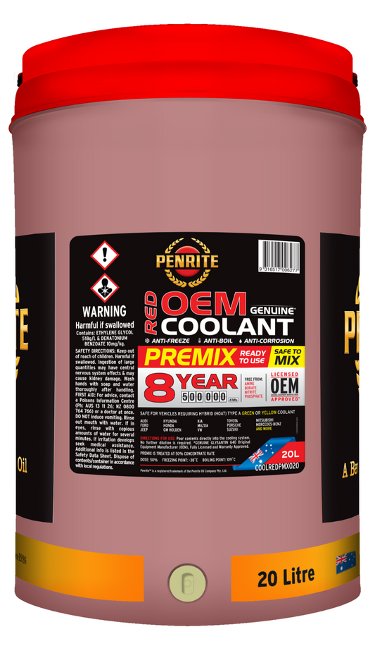 20L RED OEM COOLANT PREMIX  RED Anti-Freeze PENRITE COOLREDPMX020