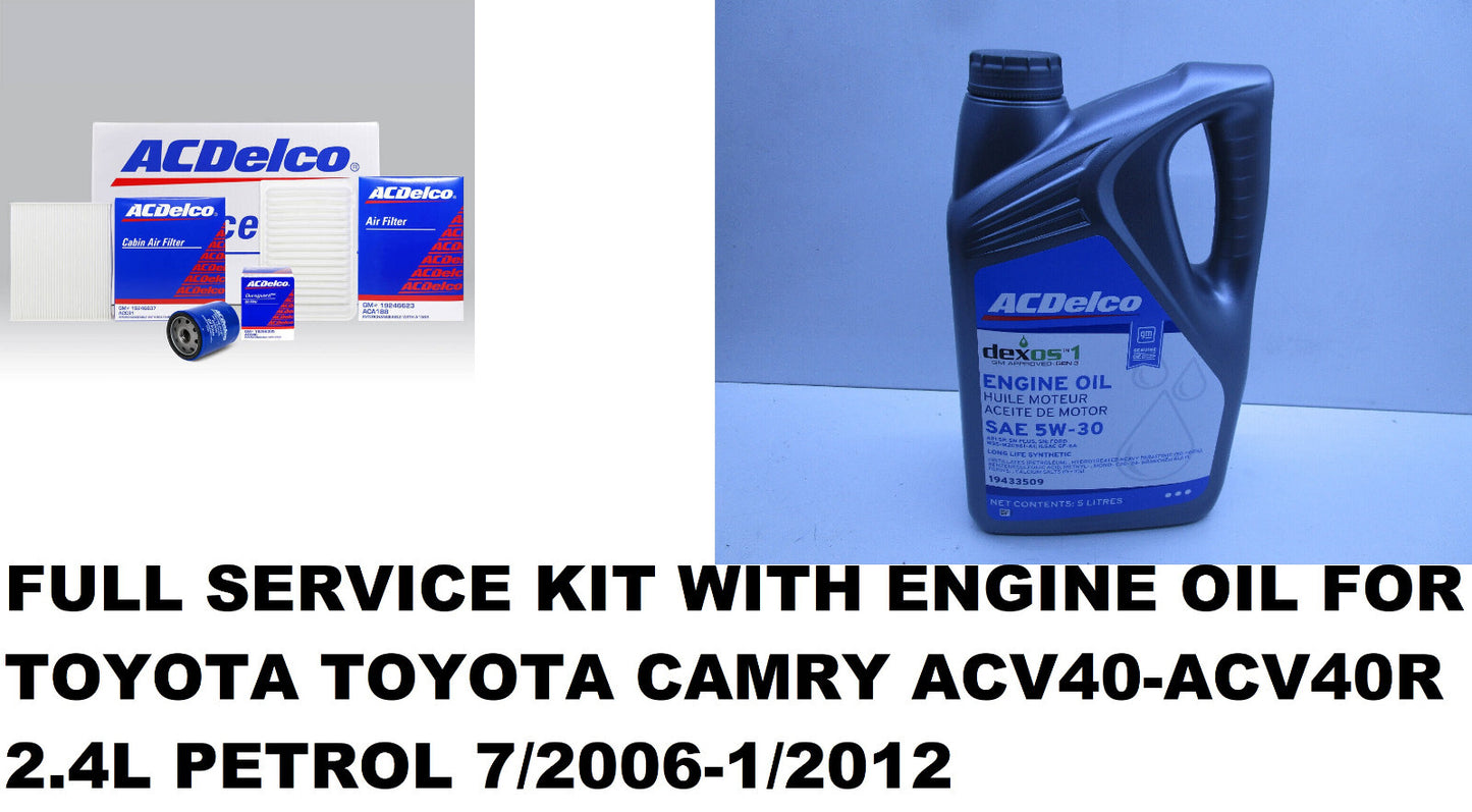 FULL SERVICE KIT WITH ENGINE OIL FOR TOYOTA CAMRY ACV40-ACV40R 2.4L  7/06-1/12