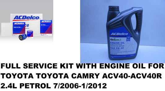 FULL SERVICE KIT WITH ENGINE OIL FOR TOYOTA CAMRY ACV40-ACV40R 2.4L  7/06-1/12