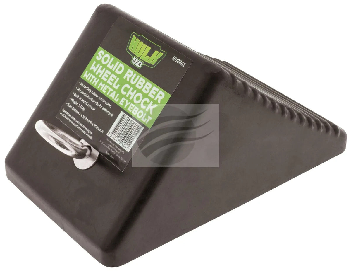 NEW SOLID RUBBER WHEEL CHOCK WITH RING 204L x 127W x 104H  wheel tire stopper