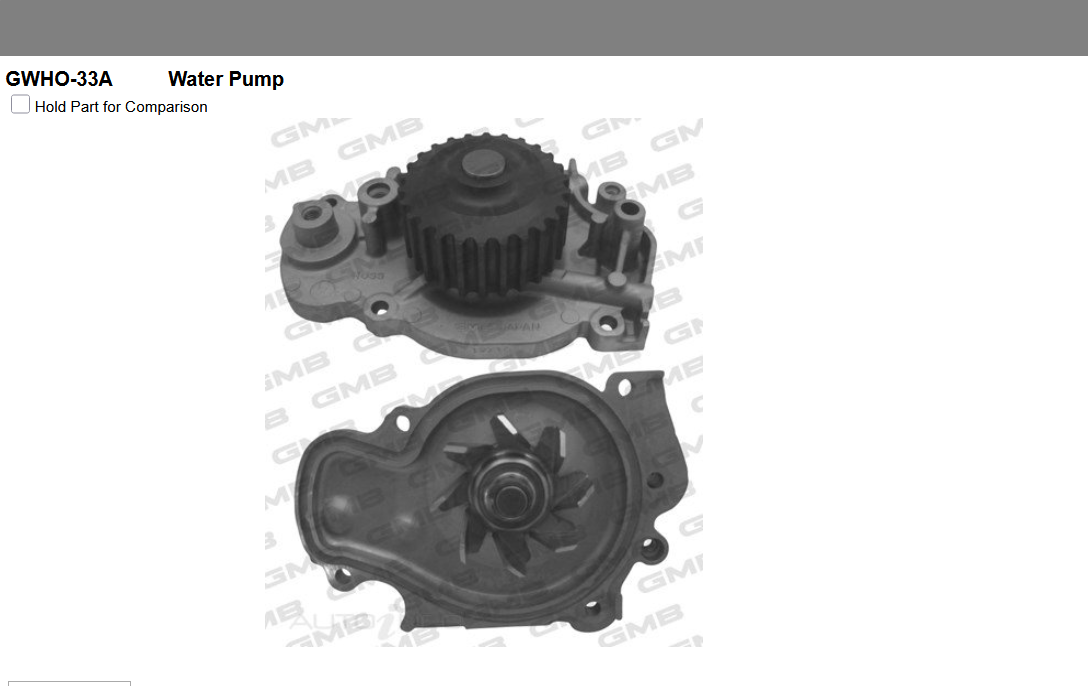 GENUINE GMB WATER PUMP & GASKET & SILICONE FOR Honda Prelude 2.2 BB VTi-R (BB6,