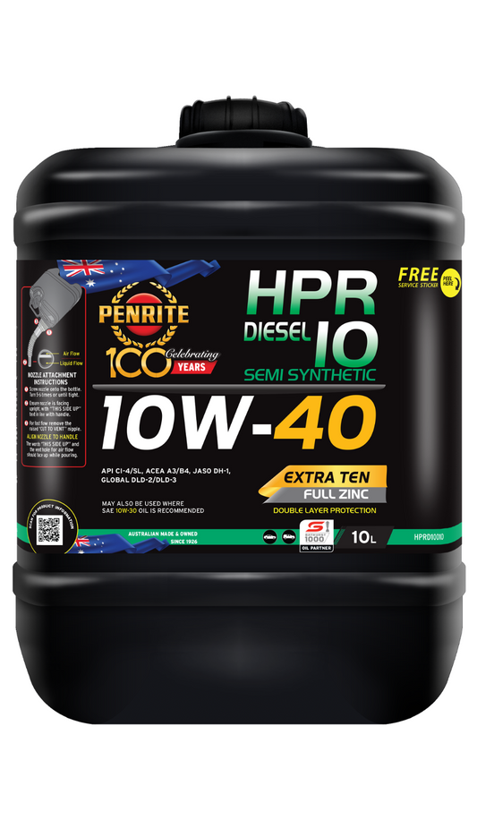 10-LITRE PENRITE ENGINE OIL *HPRD10010* HPR DIESEL 10 10W-40 (Semi Synthetic)